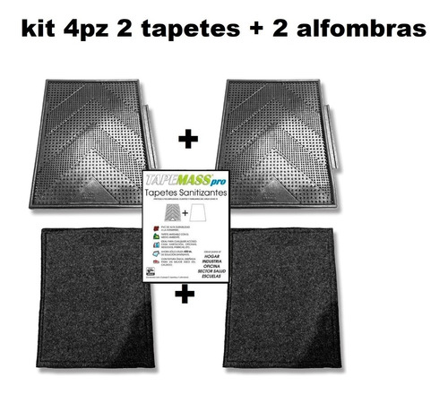 Kit Tapete Sanitizante Reforzado + Tapete De Secado 40x30cm