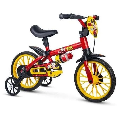 Bicicleta Nathor Mickey Aro 12 Mickey Rodinha Até 3 Anos