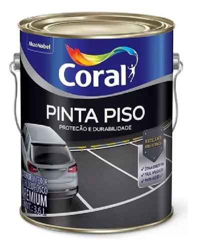 Tinta Pinta Piso Fosco Preto 3,6 Litros Coral