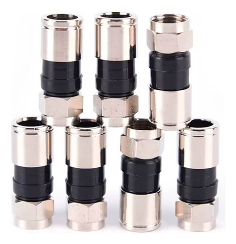 Conector Rg59 Compressão Metalico P/ Cabo Coaxial Com 100 Un