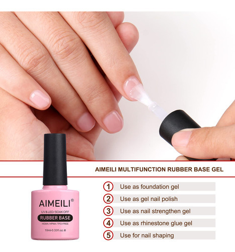 Aimeili Hema - Gel Base De Goma Para Uas, Esmalte De Uas De