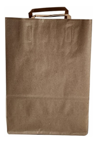 Imagen 1 de 4 de Bolsa Papel Marrón Con Manija 22x10x30 Cm Pack X100
