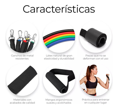 Ligas De Resistencia Raganet Para Pilates Y Gimnasio Multicolor