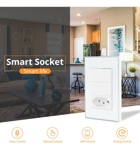 , Soquete Zemismart Tuya Wifi Brasil Com Interruptor De Luz