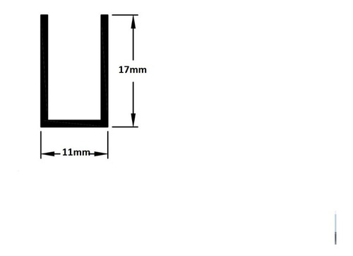 Perfil  U  Para Vidrio 8mm Aluminio