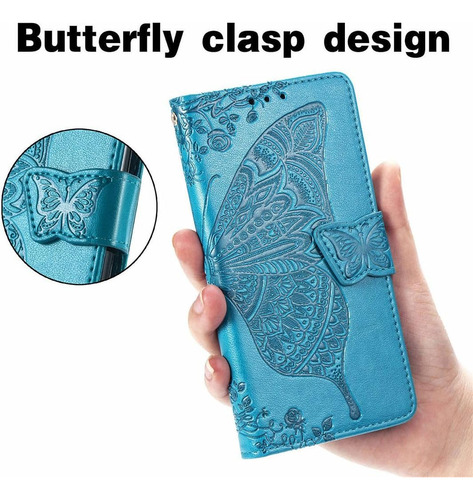 B Funda Tipo Cartera Magnética De Piel Sintética Para Zte Blade A54 Con Ranuras Para Tarjetas, Correa De Mano, Diseño