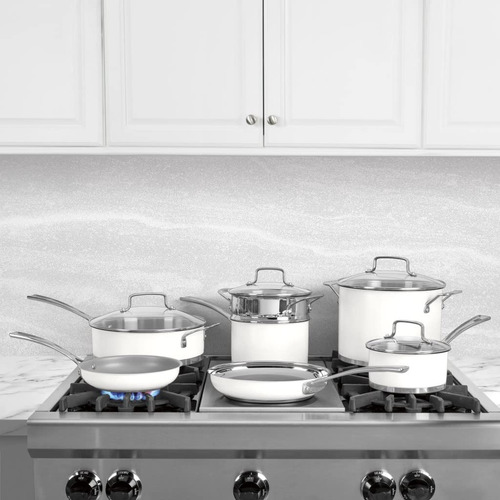 Conjunto de 11 peças Cuisinart Mw89-11 branco fosco
