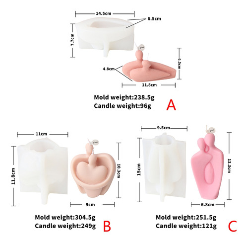 (c) Molde De Silicona Para Velas, Estatuas De Pareja, Amante