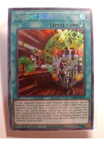 Urgent Schedule Prismatic Secret Rare Yugioh