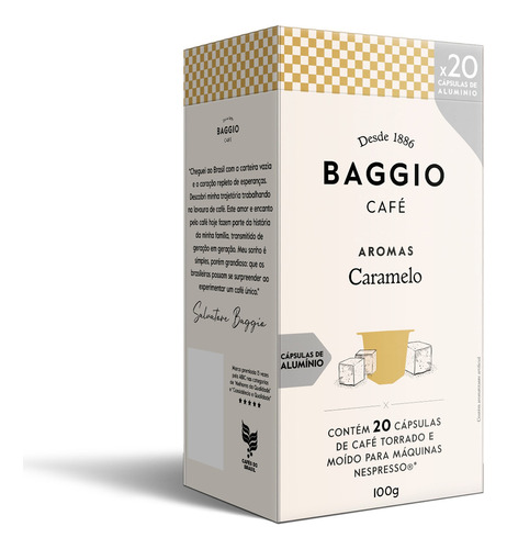 Baggio Café Aroma Caramelo Box - 20 Cápsulas P/ Nespresso