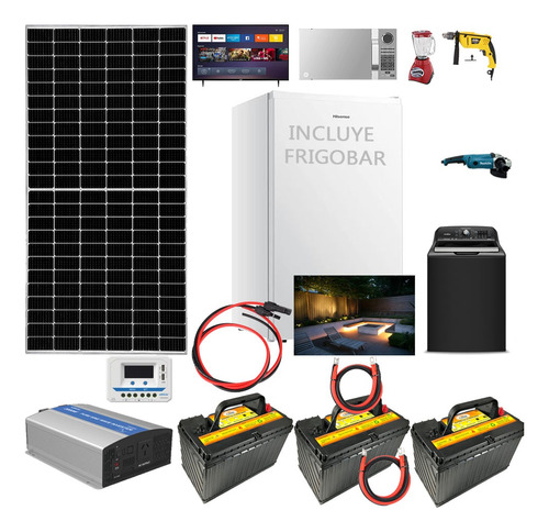 Kit Solar Autónomo 4320w Mini Refrigerador Incluido Tv Focos
