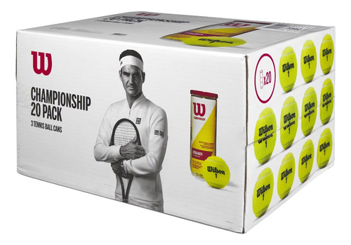 Caja Con 20 Botes De Pelotas De Tenis Wilson (60 Pelotas)