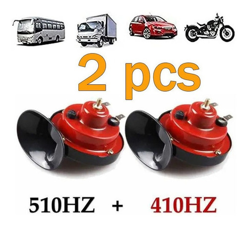 2 Peças 12v 300db Caracol Trem Buzina Air Horn Adqua