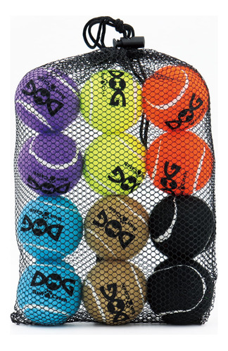 Paquete De Pelotas Para Perros Tipo Tennis 12 Pzs 6 Colores