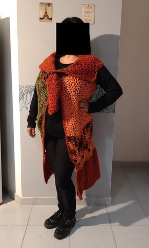 Saco Tejido Crochet Artesanal Sin Mangas