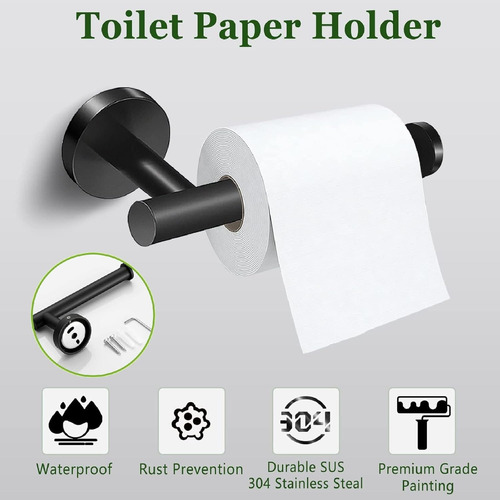 Set De Accesorios Baño Acero Inoxidable 5pcs Negro