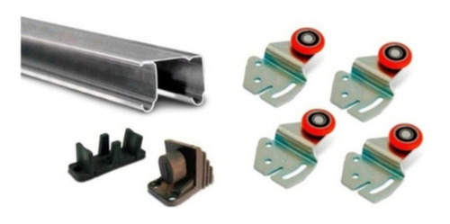 4 Riel U20 1.20 Mts + 4 Kit Carro C/ Rod Corred P/ Clósets