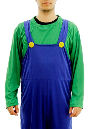 Imagen 6 de 8 de Disfraz De Luigi De Mario Bros Con Bigote Adulto