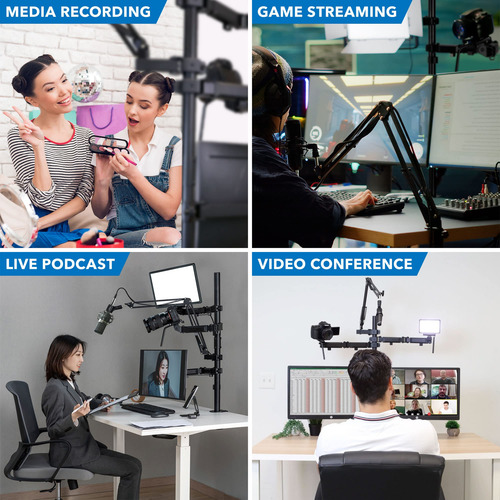 Soporte Monitor Doble Mount-it! 5 En 1 Estacion Streamimg