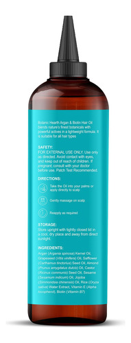Aceite Capilar Botanic Hearth, Argán Y Biotina, 200 Ml, Fort