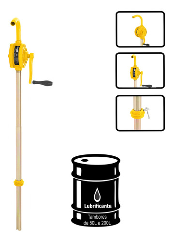 Bomba Manual Vonder Para Transferência De Óleos Rotativa
