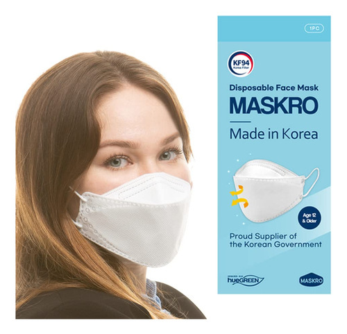 Maskro Paquete De 25 Cubrebocas Kf94, Filtro Coreano De 4 Ca