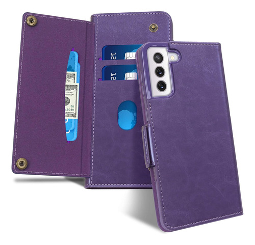 Funda Para Samsung Galaxy S21 / Violeta Con Tarjetero