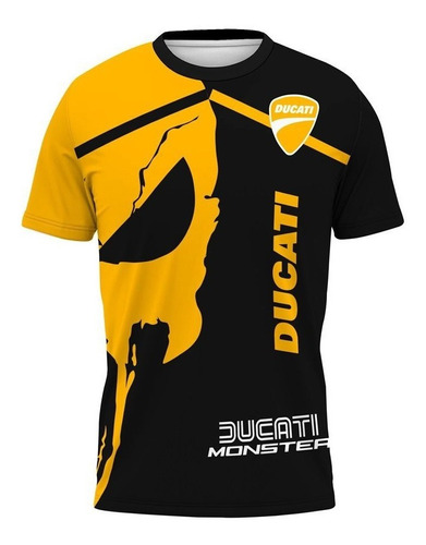 Camisa Camiseta 3d Full Monster Duca Amarelo Motors