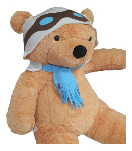 Urso Aviador Piloto De Pelúcia Gigante Grande 140 Cm 1,40 Mt