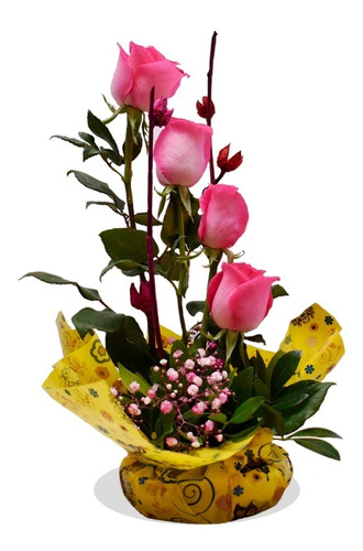 Arreglos Florales 4 Rosas Rosas Naturales + Chocolates Cdmx | Meses sin  intereses