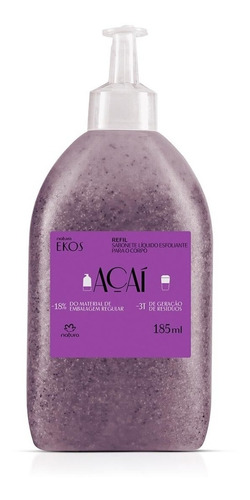 Jabón Líquido Exfoliante Acai Línea Ekos De Natura 185 Ml