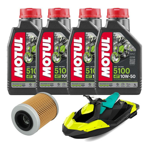 Kit Troca De Óleo 10w50 Jetski Sea Doo Spark 900 Fomt37s