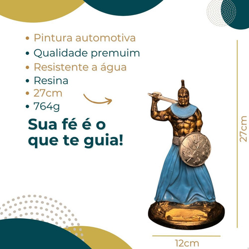 Imagem Ogum (d) 27cm - Orixá Umbanda Candomblé