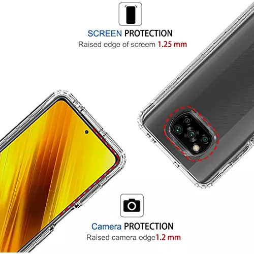 Funda para Xiaomi Poco X3 NFC/Poco X3 Pro con protector de pantalla,  híbrida resistente a prueba de golpes, protección de doble capa, funda  trasera