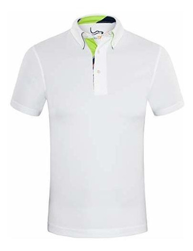 Camisas De Hombre Eagegof Polo De Golf De Manga Corta Blanco