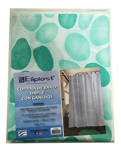 Cortina De Baño Simple Piedras 1.80m X 1.80m Eliplast Silmar