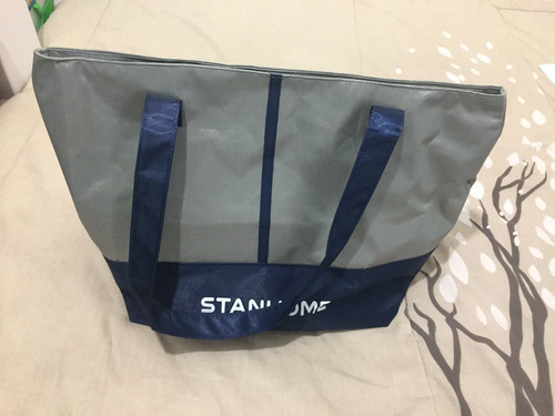 Stanhome Bolsa De Binevenida De Lona Gris Con Azul