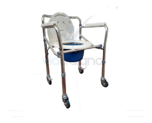 Silla Baño Discapacitado - Comodo Plegable Cromado Ruedas