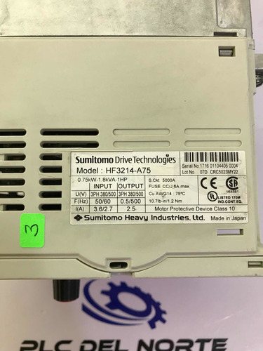 Hf3214-a75 Variador Sumitomo Hf-320 De 1hp En 440v 3 (Usado)