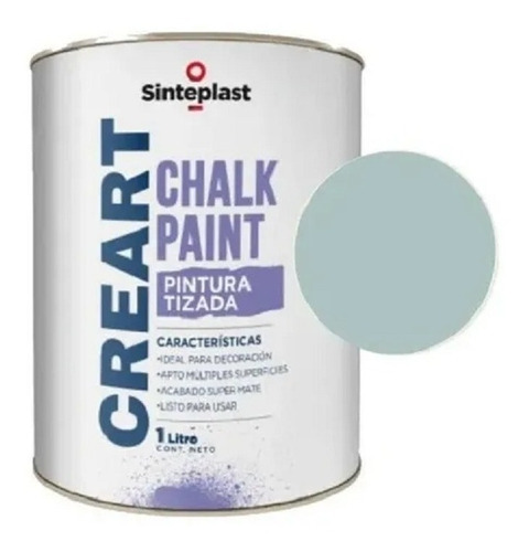 Pintura A La Tiza Creart Chalk Sinteplast X 1 L / Camino 1 Color Celeste