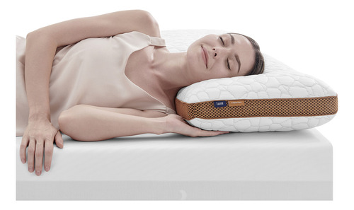 Travesseiro Luuna Copper Care, Memory Foam e Cobre, Firmeza Media, 40 cm x 60 cm