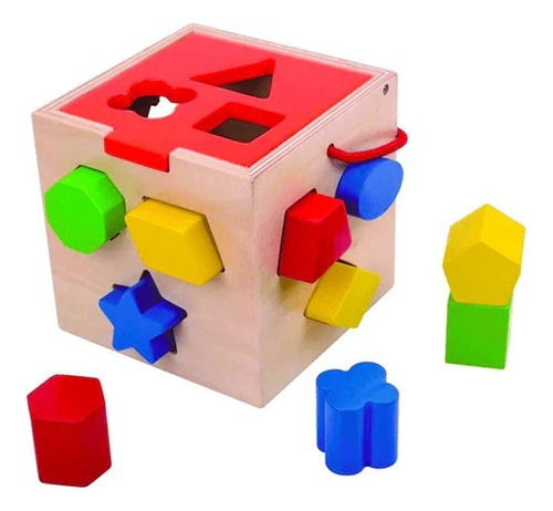 Cubo De Encastre Piezas Madera Tooky Toy Ft693