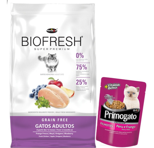 Comida Gatos Biofresh 7.5 Kg Con Pouch Premium 85 Grs