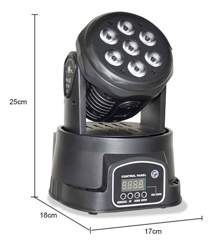 Mini Been Moving Head Wash 7 Led 12w Rgbw Dmx 110v/220v
