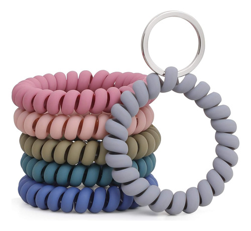 6pcs Brazalete Estirable Llavero, Llavero De Muñeca, C...