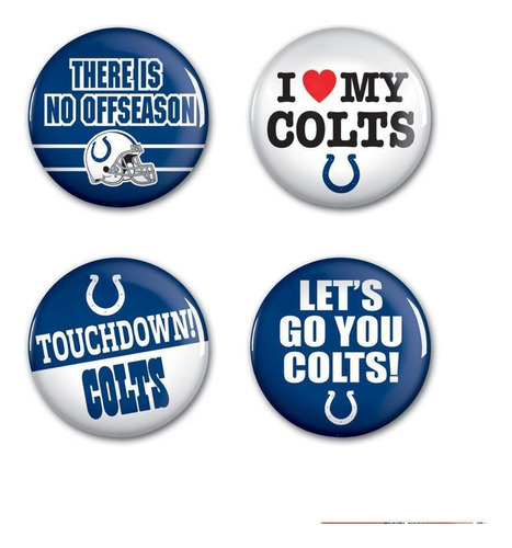 4 Bottons Pins Indianapolis Colts Nfl