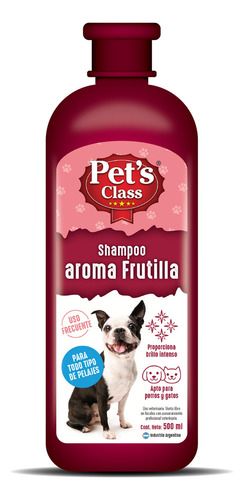 Shampoo Para Perro Y Gato Aroma Frutilla 500 Ml Pet's Class