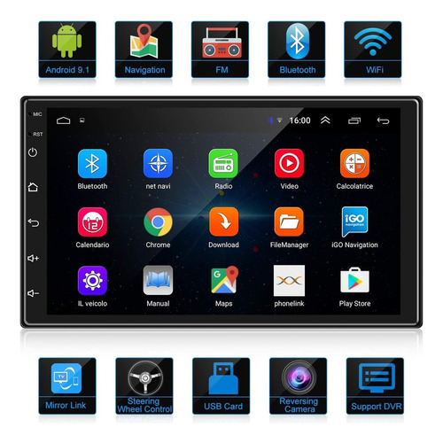 Coche Estéreo Gps Pantalla De Un Solo Din Templada 7 +cámara