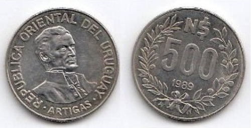 Eb+ Uruguay Moneda N$500 (1989)