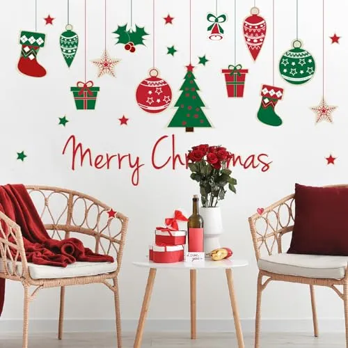 Calcomanías De Pared De Feliz Navidad, Árbol De Navidad, Cop